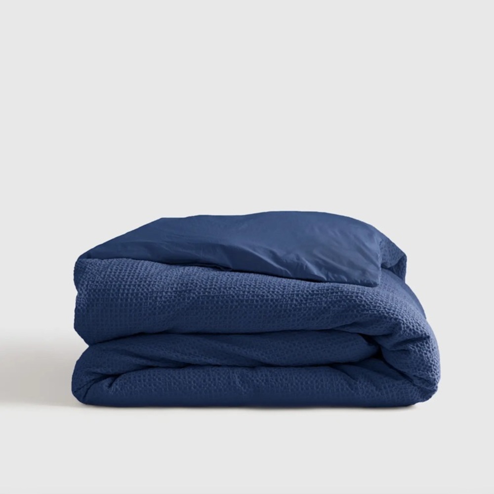 Quince Organic Indigo Honeycomb Duvet Cover